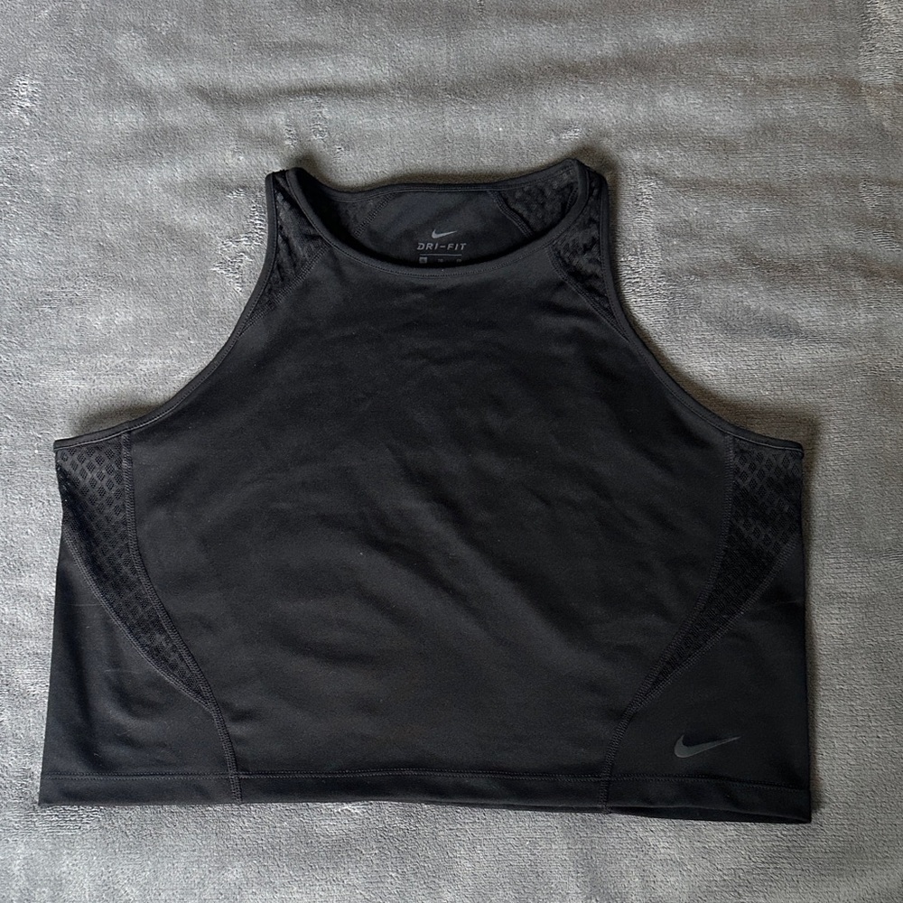 Nike Black Dri-FIT Crop Tank with Mesh Panels